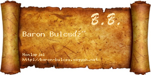 Baron Bulcsú névjegykártya
