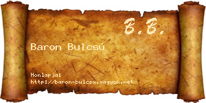 Baron Bulcsú névjegykártya