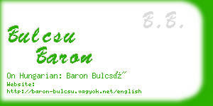 bulcsu baron business card